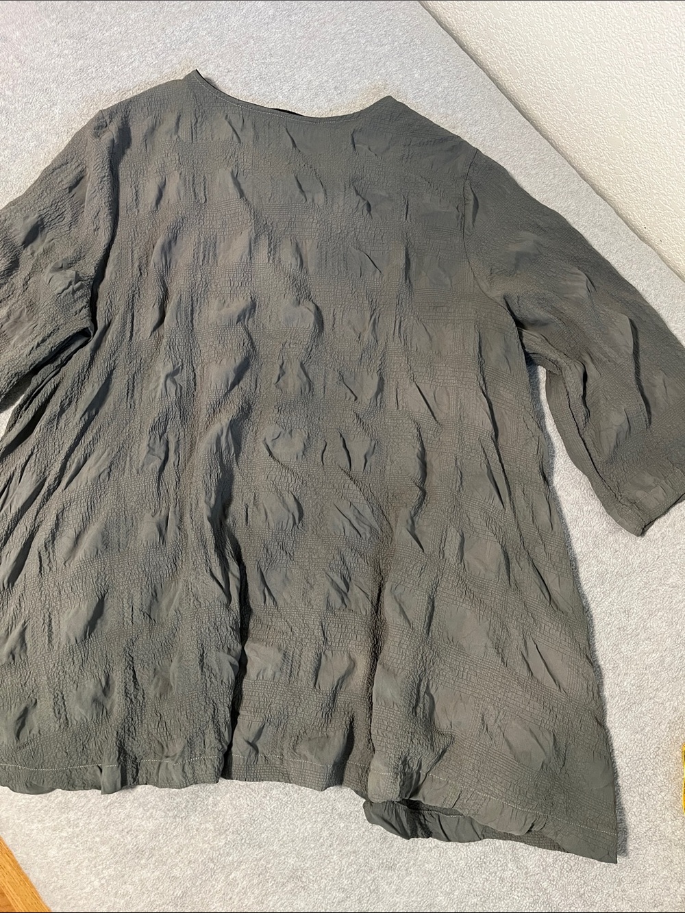 Chelet Et Ceci Tunic Top Lagenlook Boho Crinkle Textured Grunge Gray Avant Garde - Picture 7 of 11